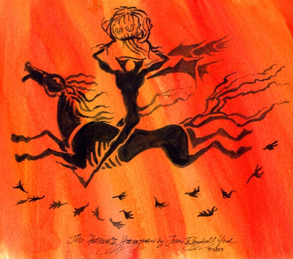 Primitive Headless Horseman print by John Randall York